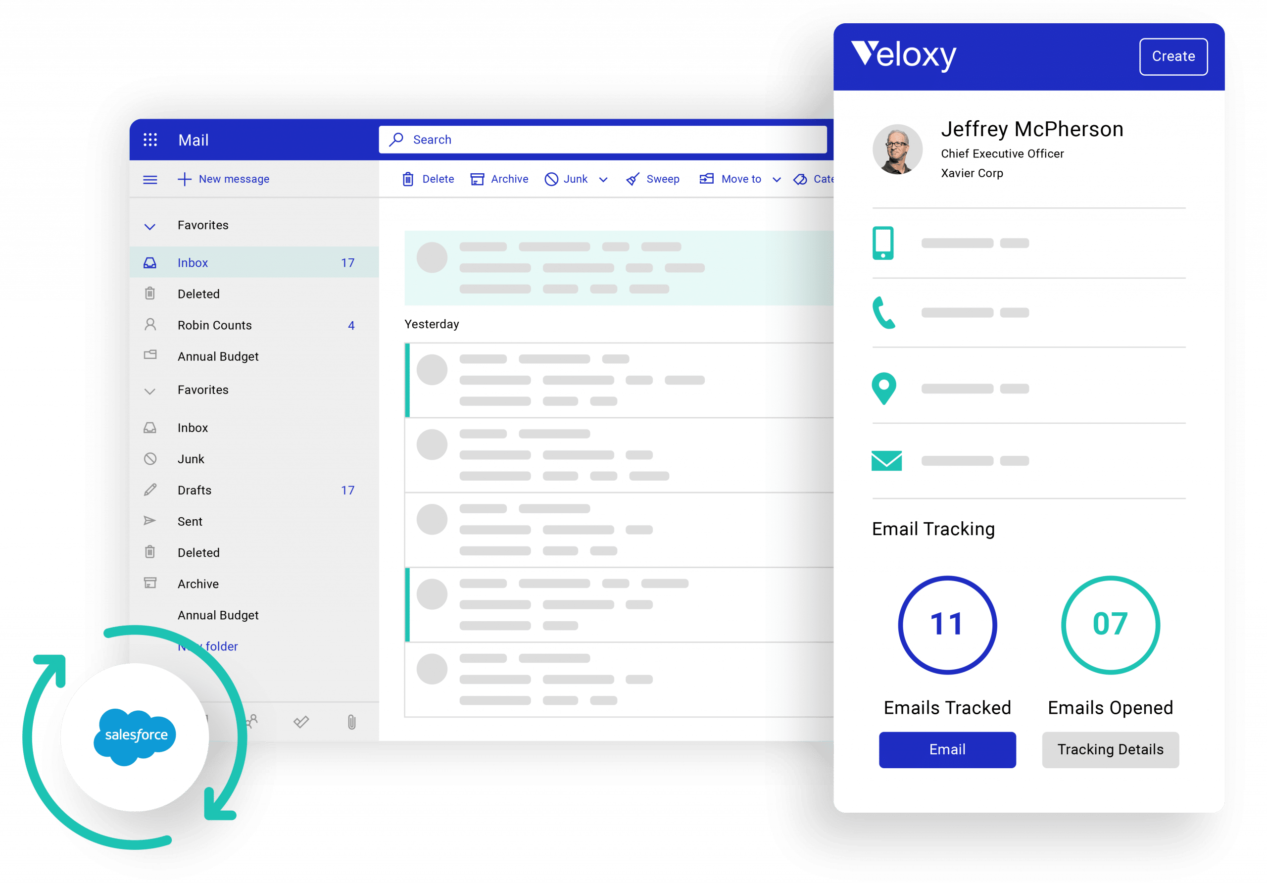 Veloxy's AI-powered Salesforce Inbox Sidebar