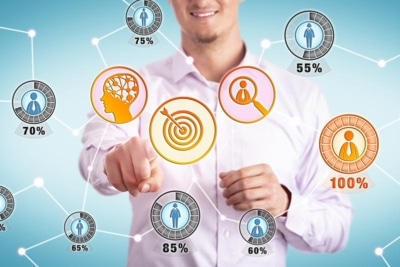 a salesman using lead prioritization